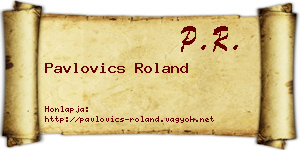 Pavlovics Roland névjegykártya